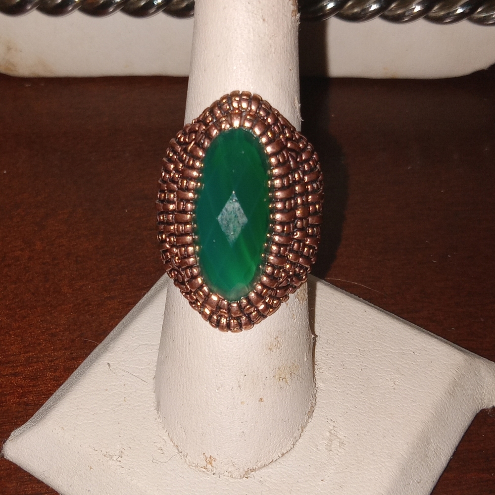 Studio Barse Green and Copper Ring